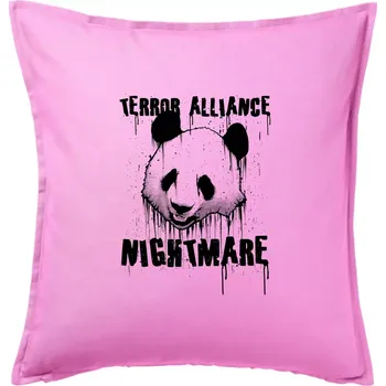 Polštář Panda terror - Polštář 50x50 - 50x50 - Pouze potah ( Růžová )