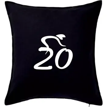 Polštář Cyklista slaví dvacítku (20) - Polštář 50x50 - 50x50 - Pouze potah ( Černá )