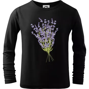 Chlapecké tričko Levandule kreslená - Triko dětské Long Sleeve - 122 cm/6 let ( Černá )