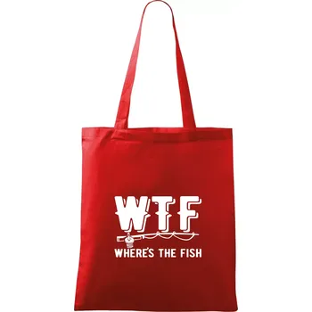 Nákupní taška Wheres's the Fish WTF - Taška bavlněná - 42 x 38 cm ( Červená )