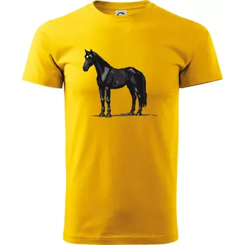Pánské tričko Černý kůň pixel - Triko extra velké (5-8XL) - 7XL ( Žlutá )