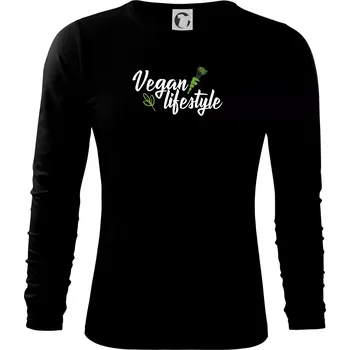 Pánské tričko Vegan lifestyle - Triko s dlouhým rukávem FIT-T long sleeve - M ( Černá )