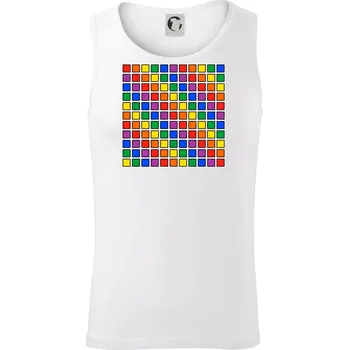 LGBT duhový čtverec - Tílko pánské Core - XL ( Bílá )