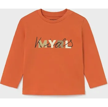 Kojenecké oblečení Bavlněné tričko s dlouhým rukávem Mayoral 108.3D.Baby.9BYA oranžová 23X, vel. 86