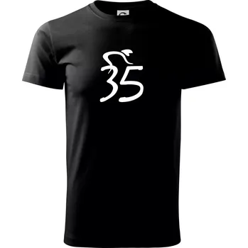 Pánské tričko Cyklista slaví pětatřicítku (35) - Triko extra velké (5-8XL) - 7XL ( Černá )