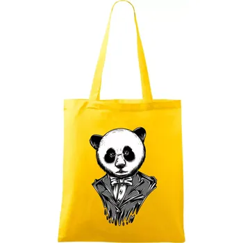 Nákupní taška Panda gentleman - Taška bavlněná - 42 x 38 cm ( Žlutá )