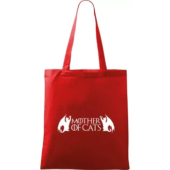 Nákupní taška Mother of cats - draci - Taška bavlněná - 42 x 38 cm ( Červená )