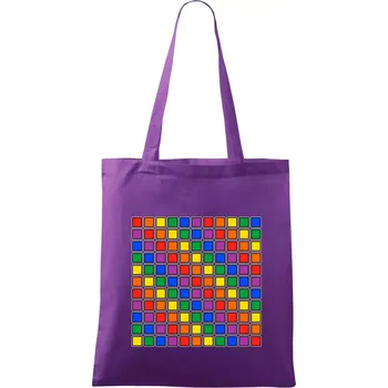 LGBT duhový čtverec - Taška bavlněná - 42 x 38 cm ( Fialová )