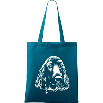 Nákupní taška Kokršpaněl - hlava kreslená - Taška bavlněná - 42 x 38 cm ( Petrolejová )