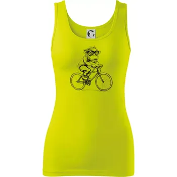 Opice s brýlemi na kole - Dámské tílko - XS ( Limetková )