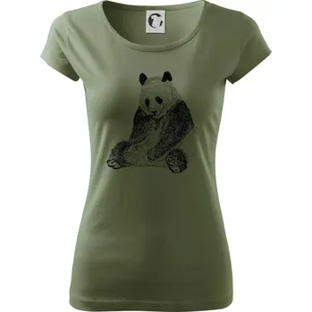 Dámské tričko Smutná panda - Dámské triko Pure - 3XL ( Khaki )