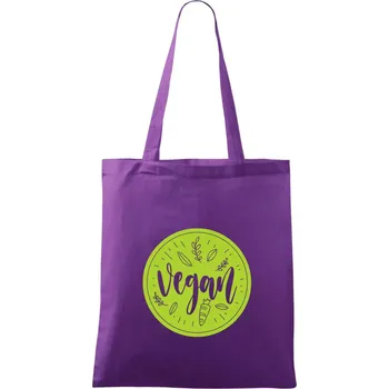 Vegan zelenina v kruhu - Taška bavlněná - 42 x 38 cm ( Fialová )