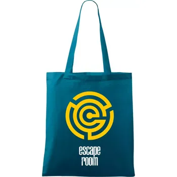 Escape room labyrint - Taška bavlněná - 42 x 38 cm ( Petrolejová )