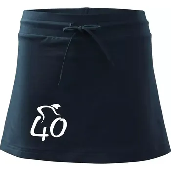 Dámská sukně Cyklista slaví čtyřicítku (40) - Sportovní sukně - two in one - XL ( Námořní modrá (velmi tmavá - téměř černá) )