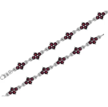 Náramek Český granát náramek stříbrný 160455