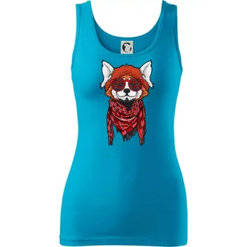 Dámské tričko Červená panda hipster - Dámské tílko - L ( Světlý tyrkys )