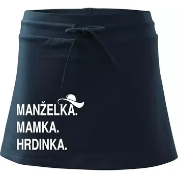 Dámské oblečení Manželka mamka hrdinka - Sportovní sukně - two in one - L ( Námořní modrá (velmi tmavá - téměř černá) )