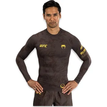 Oblečení pro bojové sporty UFC Fusion by Venum Fight Week Men’s Performance Long Sleeve Rashguard - Earthen Brown Velikost: M