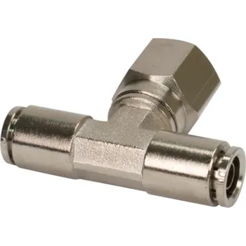 Tuning VIAIR fitinka T-kus s jedním závitovým výstupem 3/8" samice a dvěma výstupy na hadičku 1/4"