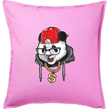 Polštář Hip hop panda - Polštář 50x50 - 50x50 - Pouze potah ( Růžová )