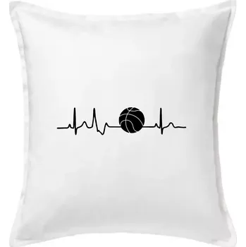 Polštář EKG basketbal míč - Polštář 50x50 - 50x50 - Pouze potah ( Bílá )