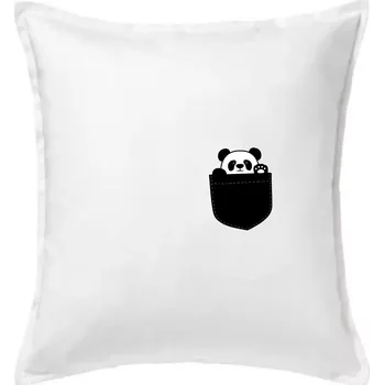 Polštář Panda v kapse - Polštář 50x50 - 50x50 - Pouze potah ( Bílá )
