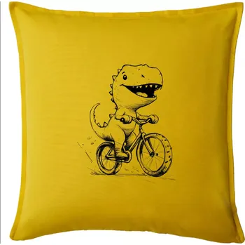 Polštář Roztomilý Dinosaurus na kole - Polštář 50x50 - 50x50 - Pouze potah ( Žlutá )