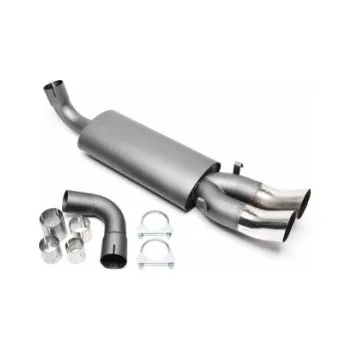 Zadní díl výfuku TA Technix sportovní výfuk - Audi 80 / 90 / Coupé (86-96) kromě Quattro, 2x 76 mm DTM zahnutá nerezová koncovka bez pertlu