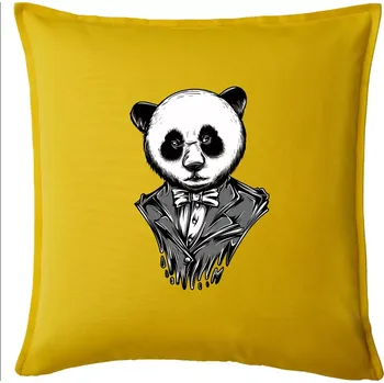 Polštář Panda gentleman - Polštář 50x50 - 50x50 - Pouze potah ( Žlutá )