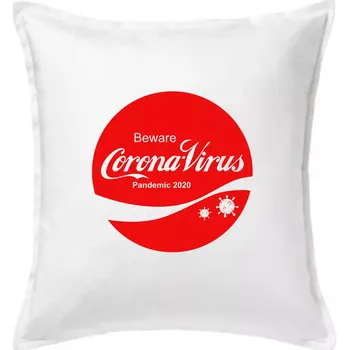 Polštář Corona virus pandemic logo - Polštář 50x50 - 50x50 - Pouze potah ( Bílá )