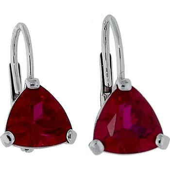 Náušnice Goldstore Stříbrné náušnice broušený rubín červený Varianta: stříbrné náušnice
