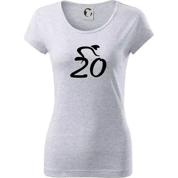 Dámské tričko Cyklista slaví dvacítku (20) - Dámské triko Pure - S ( Světlešedý Melír )