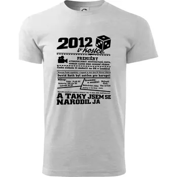 2012 v kostce - Triko extra velké (5-8XL) - 6XL ( Světlešedý Melír )