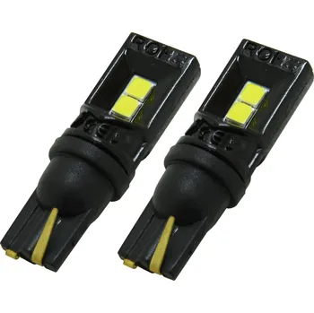 Autožárovka Led žárovka 4LED 3030 12V T10 s rezistorem CAN-BUS ready bílá 2ks