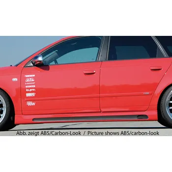 PC tuning Rieger boční práh mont. strana pravá pro Audi A4 8E avant, sedan po faceliftu, r.v. 11/00-10/04, 11/04-, plast ABS bez povrchové úpravy, s prolisem a výřezem