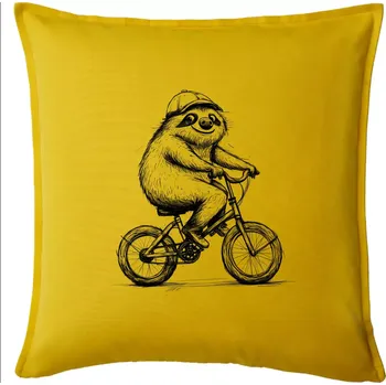 Polštář Lenochod na kole - Polštář 50x50 - 50x50 - Pouze potah ( Žlutá )