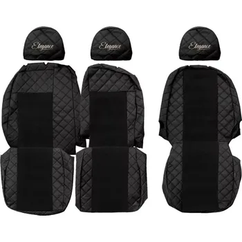 Ochranný autopotah Potahy sedadel (1+2) - Elegance Q, VOLKSWAGEN CRAFTER II (10.2016-04.2024) & MAN TGE (01.2017-04.2024) & VOLKSWAGEN CRAFTER II (04.2024-) & MAN TGE (04.2024-) - Dvojité sedadlo spolujezdce 1+2