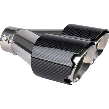 Koncovka výfuku Laděná dvoukoncovka výfuku nerezová PRAVÁ 2x89mm CARBON