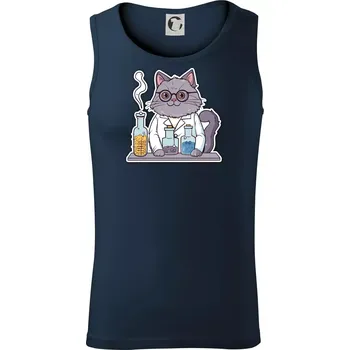 Kočka chemik - Tílko pánské Core - M ( Námořní modrá (velmi tmavá - téměř černá) )