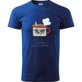 Pánské tričko čaj je vždycky dobrý nápad (studio-arte.cz) - Triko extra velké (5-8XL) - 7XL ( Královská modrá )