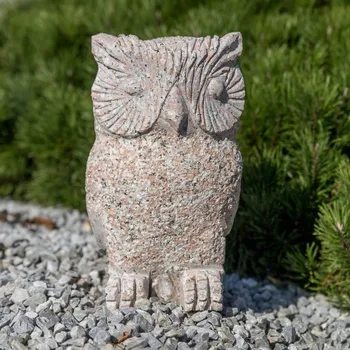 Zahradní dekorace Kameny.cz Sova velká (žula) z přírodního kamene Vybere si barevnost: Růžovošedá žula