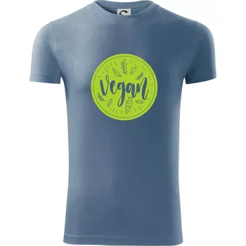 Pánské tričko Vegan zelenina v kruhu - Viper FIT - Pánské zůžené tričko - L ( Denim )