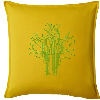 Polštář Tištěný spoj strom - Polštář 50x50 - 50x50 - Pouze potah ( Žlutá )