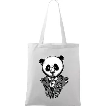 Panda gentleman - Taška bavlněná - 42 x 38 cm ( Bílá )