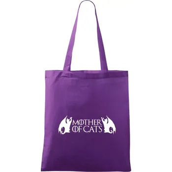 Mother of cats - draci - Taška bavlněná - 42 x 38 cm ( Fialová )
