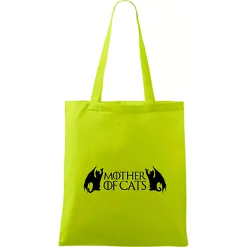 Mother of cats - draci - Taška bavlněná - 42 x 38 cm ( Limetková )