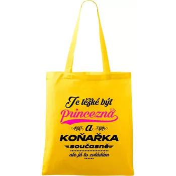 Je těžké být princezna - koňařka - Taška bavlněná - 42 x 38 cm ( Žlutá )