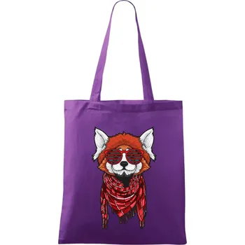 Červená panda hipster - Taška bavlněná - 42 x 38 cm ( Fialová )