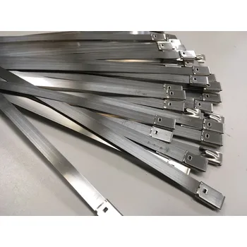 Organizace kabelů Nerezová stahovací páska na termo izolační pásky, šířka 8 mm, délka 370 mm