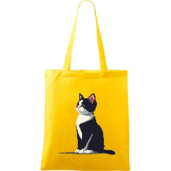Mourovatá kočka pixel - Taška bavlněná - 42 x 38 cm ( Žlutá )